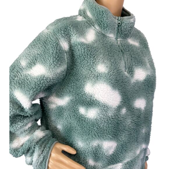 2/$30 Buffalo Outdoors Workwear 1/4 Zip Tie-Dye Sherpa Jacket Teal Size XL - Picture 10 of 13